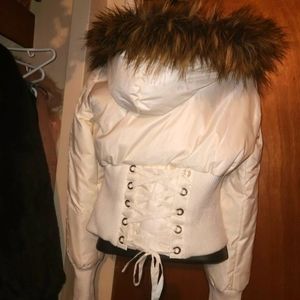 Bebe jacket corset lace up back down filled-y2k collection item rare!!!